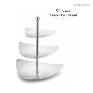 304 Three Layer Triangular Ribbed Fruit Plate — stainless steel product by Yorkers International