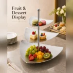 304 Three Layer Triangular Ribbed Fruit Plate view 2