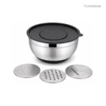Black Stainless Steel Grater Salad Bowl System view 1
