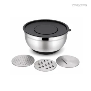 Black Stainless Steel Grater Salad Bowl System — stainless steel product by Yorkers International