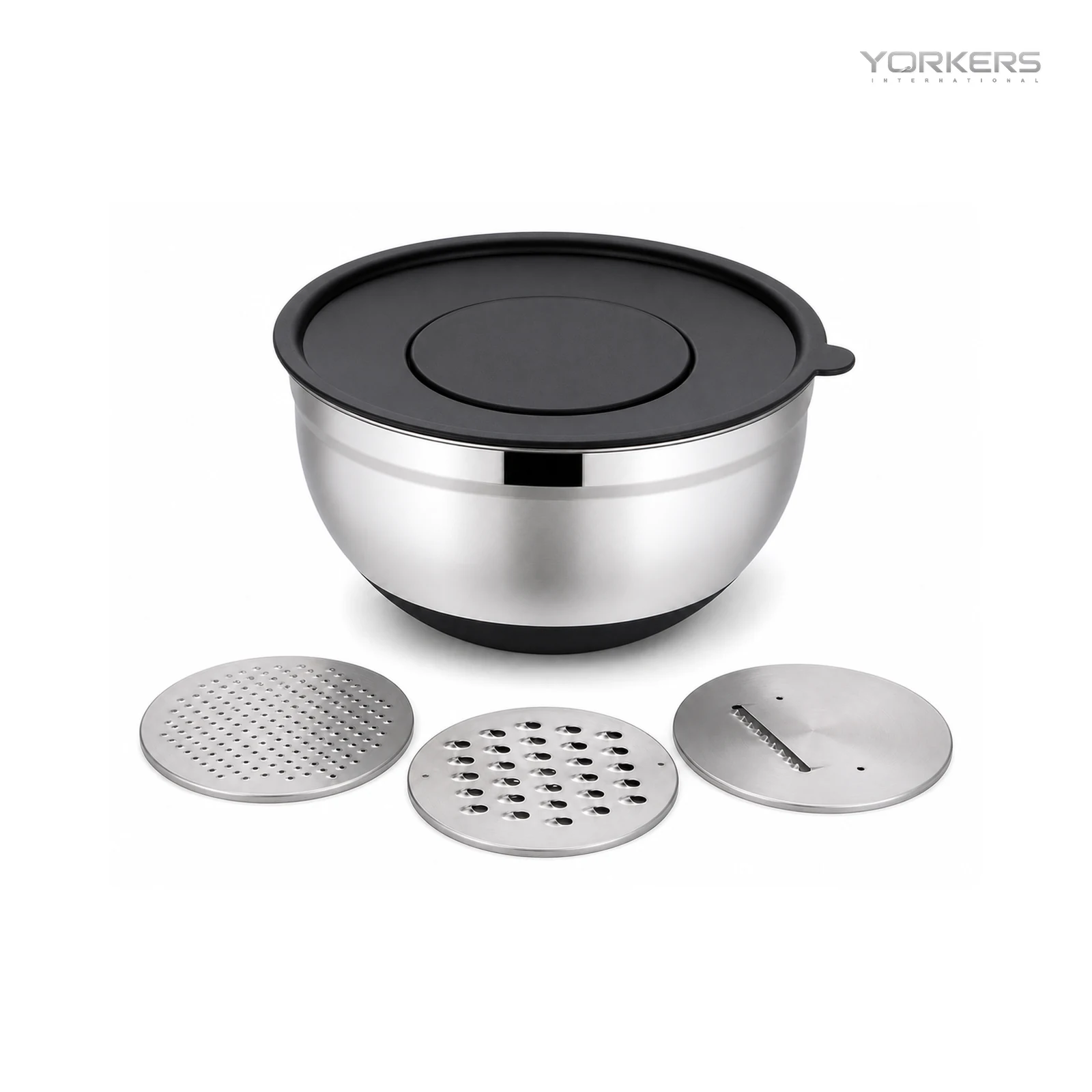 Black Stainless Steel Grater Salad Bowl System