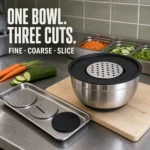 Black Stainless Steel Grater Salad Bowl System view 2