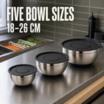 Black Stainless Steel Grater Salad Bowl System view 4