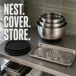 Black Stainless Steel Grater Salad Bowl System view 7