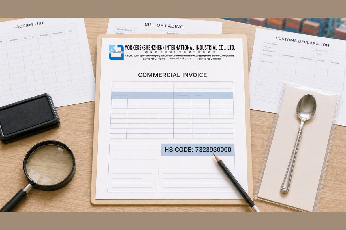Arancel de importación y documentos de aduana para utensilios de cocina