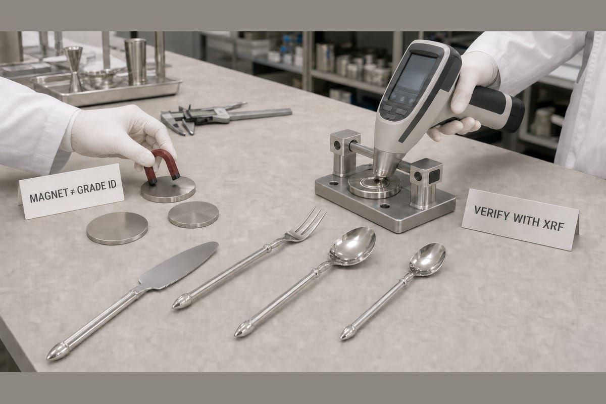 XRF verification for stainless steel grade