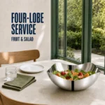 Mirror Polished Four-Lobe Stainless Steel Serving Bowl Series view 2