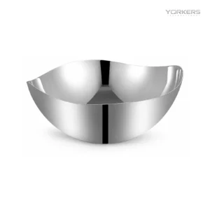 Mirror Polished Irregular Wave Rim Fruit and Salad Bowl — stainless steel product by Yorkers International