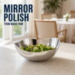 Mirror Polished Irregular Wave Rim Fruit and Salad Bowl view 6