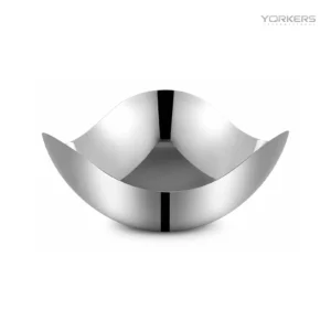 Mirror-Polished Three-Lobe Stainless Steel Serving Bowl — stainless steel product by Yorkers International