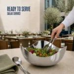 Mirror-Polished Three-Lobe Stainless Steel Serving Bowl view 5