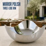 Mirror-Polished Three-Lobe Stainless Steel Serving Bowl view 6