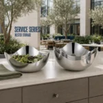 Mirror-Polished Three-Lobe Stainless Steel Serving Bowl view 7