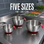 Red Handled Stainless Steel Grater Salad Bowl view 4