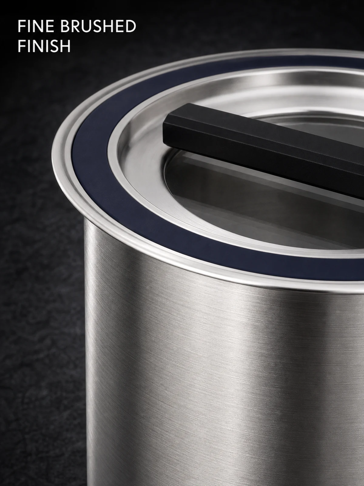 Macro view of fine brushed stainless steel finish
