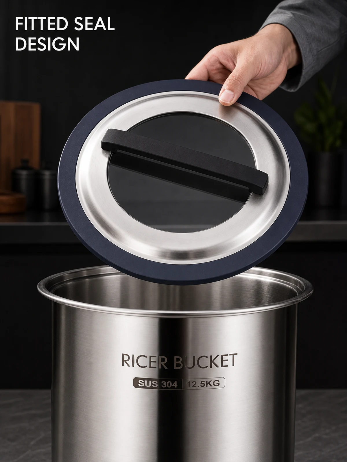Transparent glass-center lid, sealing ring and straight handle structure