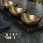 Vintage Snowflake-Gray Gold Twin-Tip Nut Bowl Set with Wooden Tray view 6
