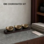 Vintage Snowflake-Gold Two-Lobe Nut Bowl Set with Wooden Tray view 7