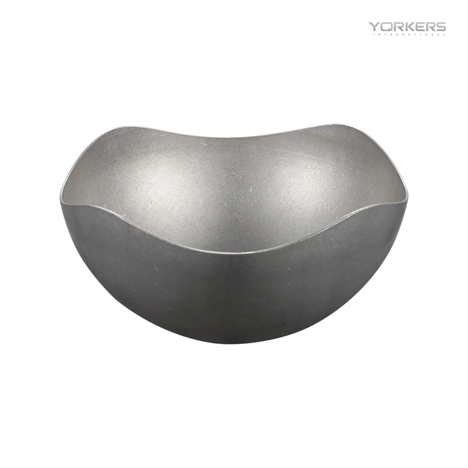 Vintage Snowflake Gray Four-Lobe Stainless Steel Serving Bowl