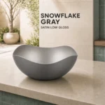 Vintage Snowflake Gray Four-Lobe Stainless Steel Serving Bowl view 6