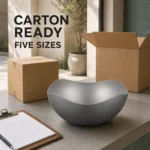 Vintage Snowflake Gray Four-Lobe Stainless Steel Serving Bowl view 7