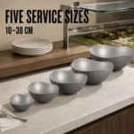 Vintage Snowflake Gray Irregular Rim Stainless Steel Bowl Series view 4
