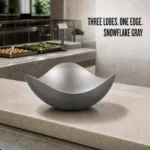 Vintage Snowflake Gray Three-Lobe Irregular Rim Stainless Steel Bowl Series view 6