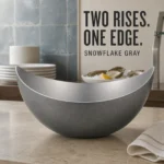 Vintage Snowflake Gray Twin-Lobe Irregular Rim Stainless Steel Bowl Series view 6