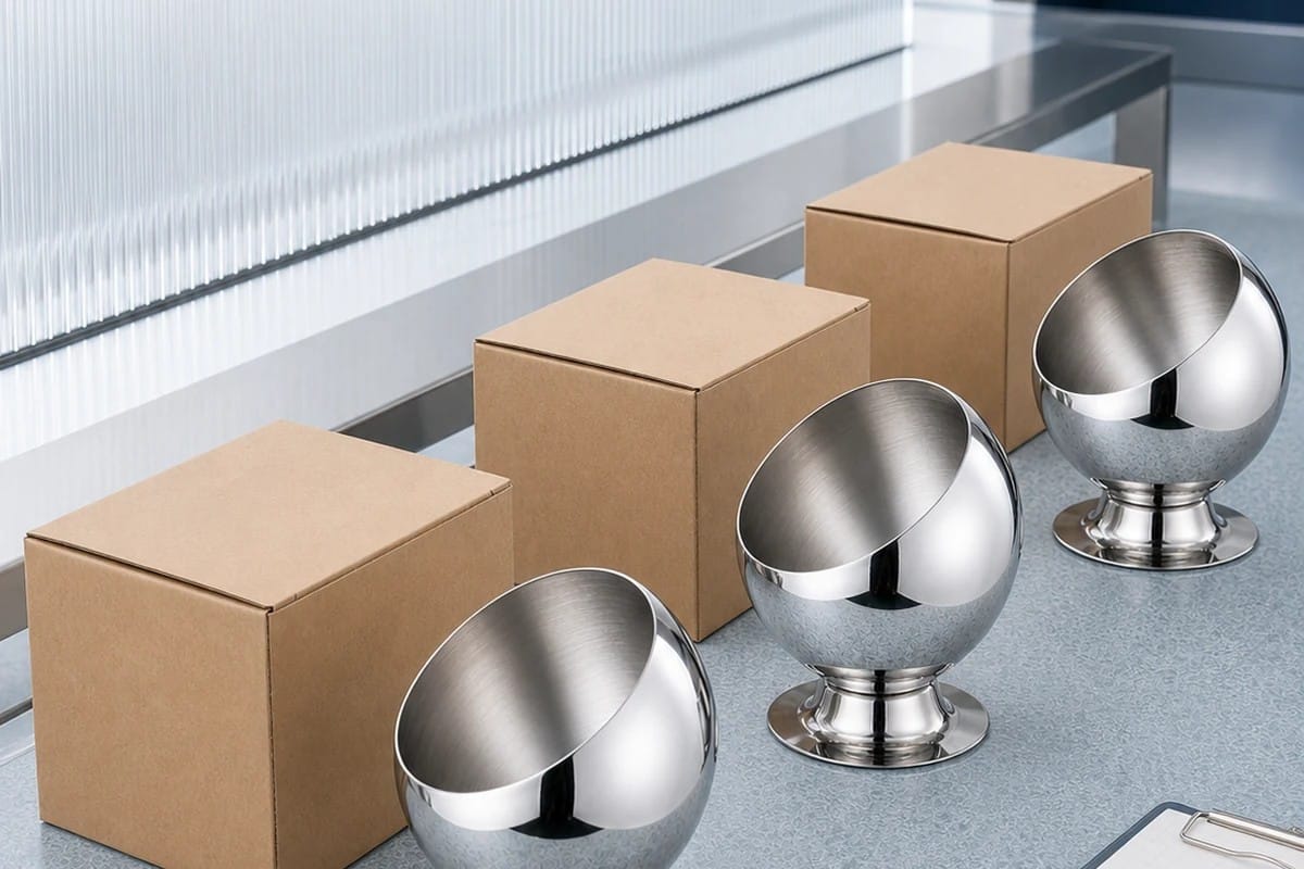 Slanted pedestal sauce bowl in a buffet service setting