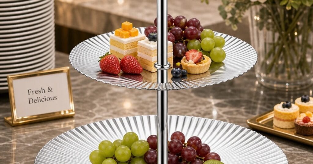 How to Source a 304 Round Ribbed Two-Tier Dessert Stand for Hotels and Catering