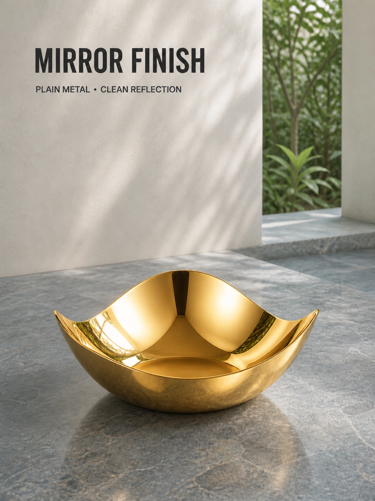 Reflective metal surface and rim detail