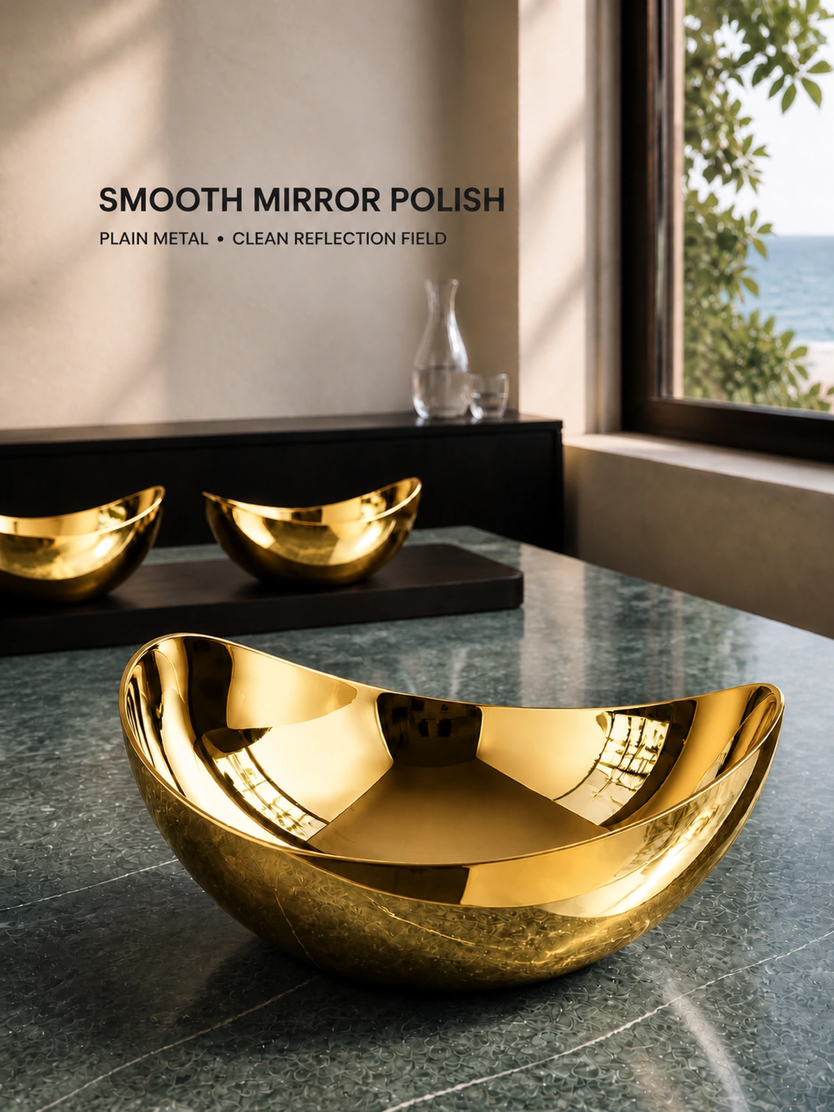 Reflective metal surface and rim detail