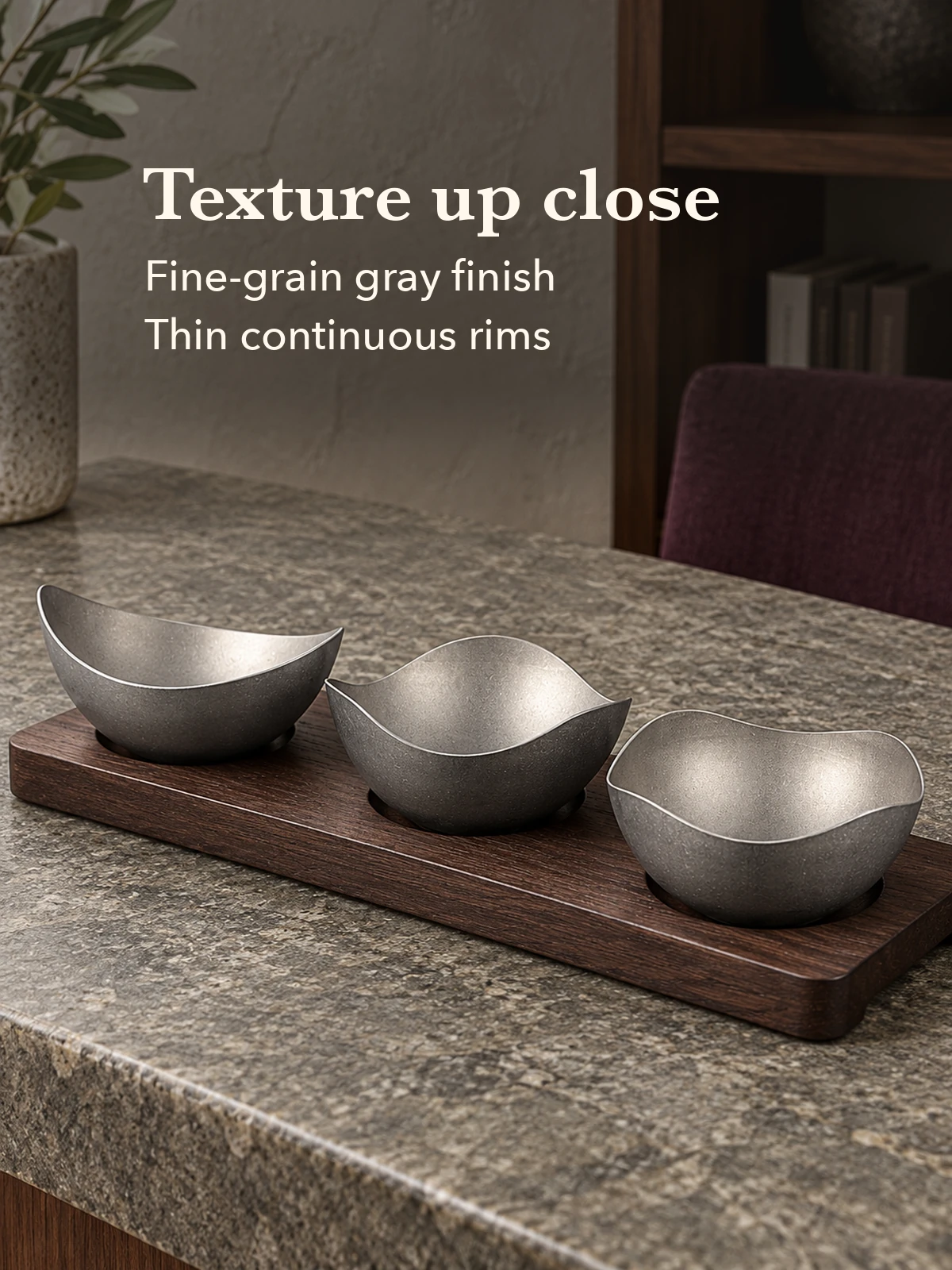 Close inspection of fine random gray metal texture