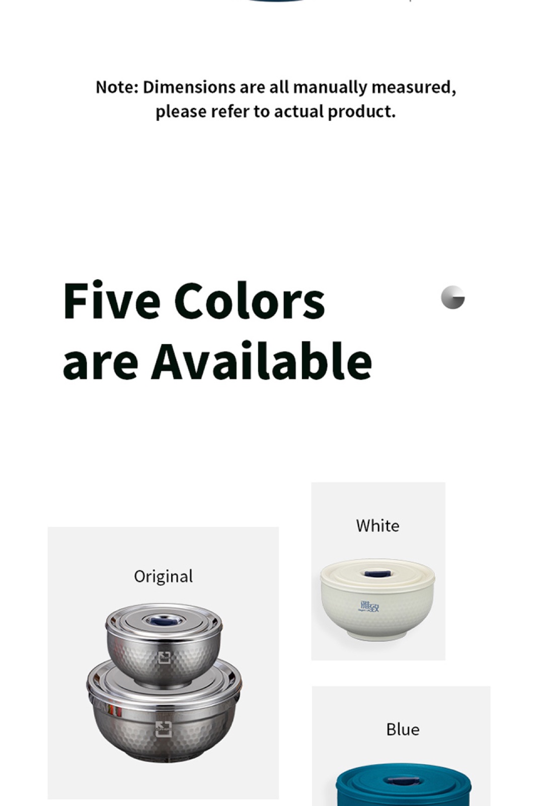 304 Stainless Steel Double-Wall Color Bowl with Lid