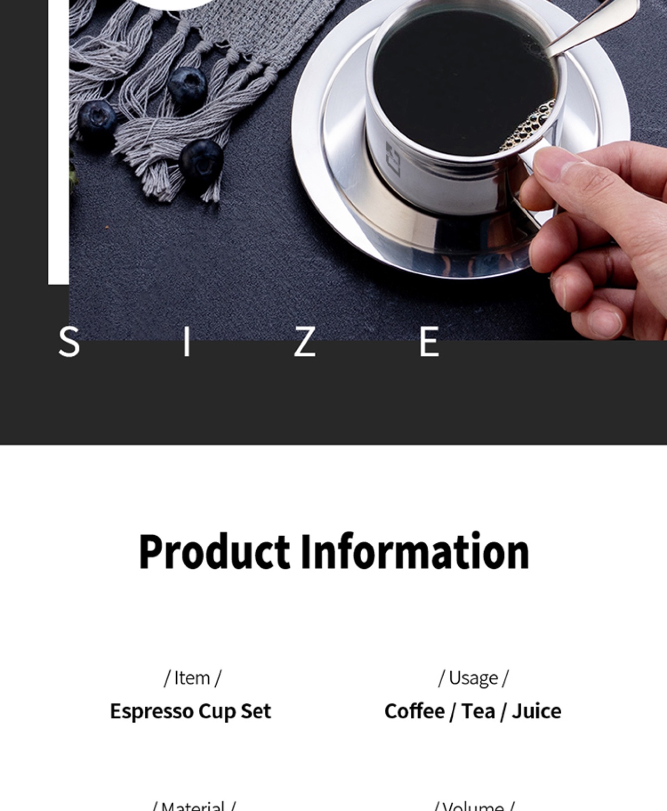 304 Stainless Steel Espresso Coffee Cup