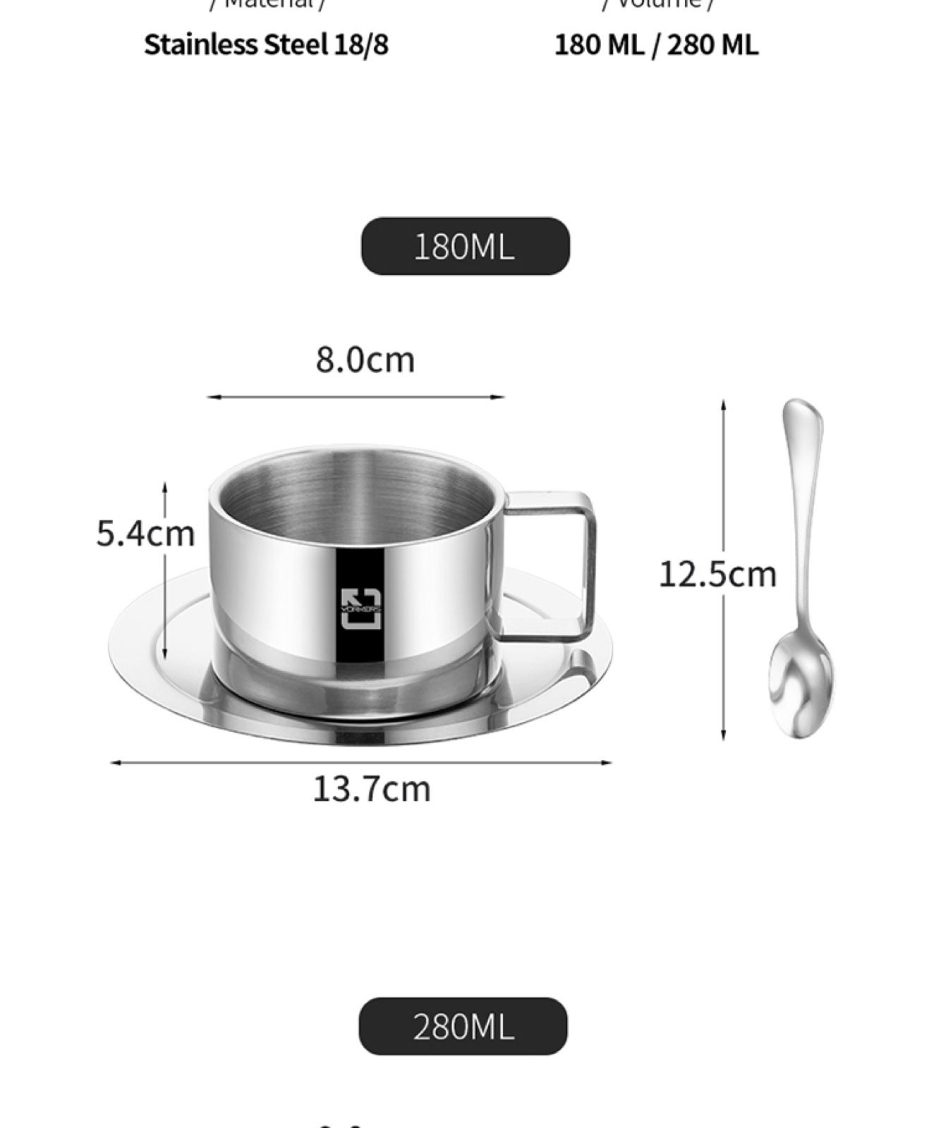 304 Stainless Steel Espresso Coffee Cup