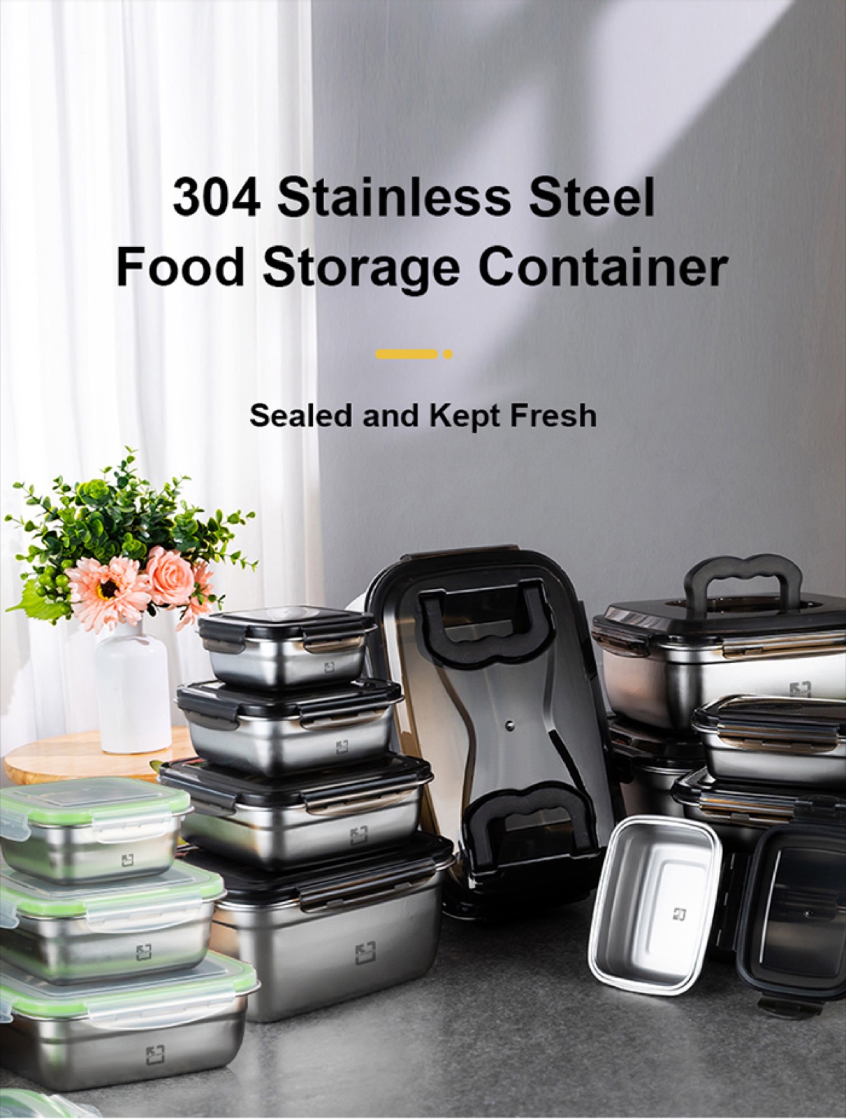 304 Stainless Steel Food Storage Container Collection
