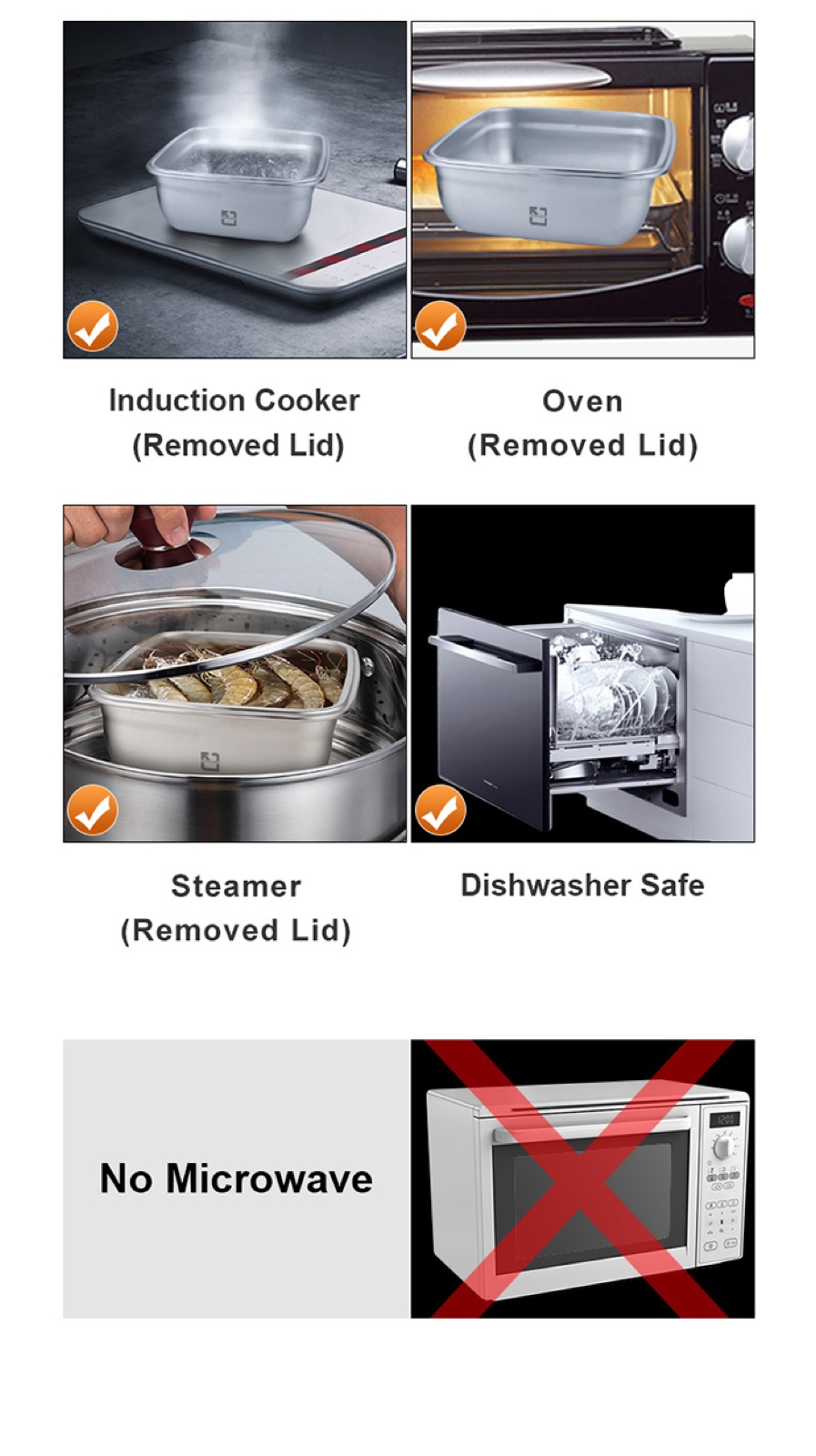 304 Stainless Steel Food Storage Container Collection