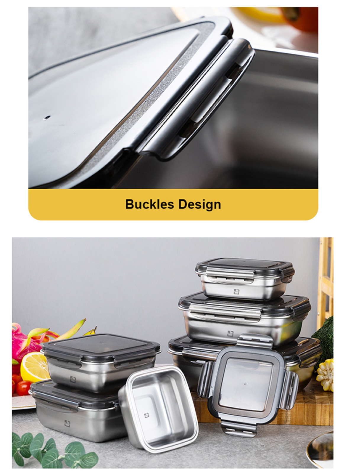304 Stainless Steel Food Storage Container Collection