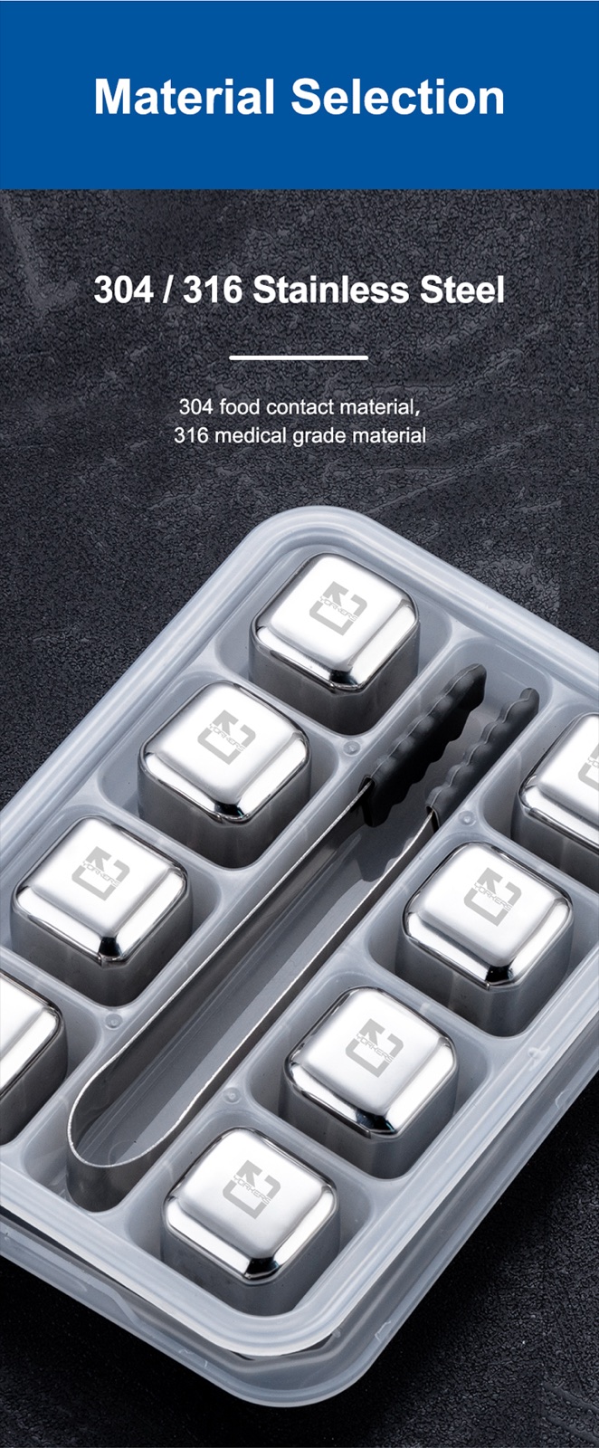 304 Stainless Steel Ice Cubes