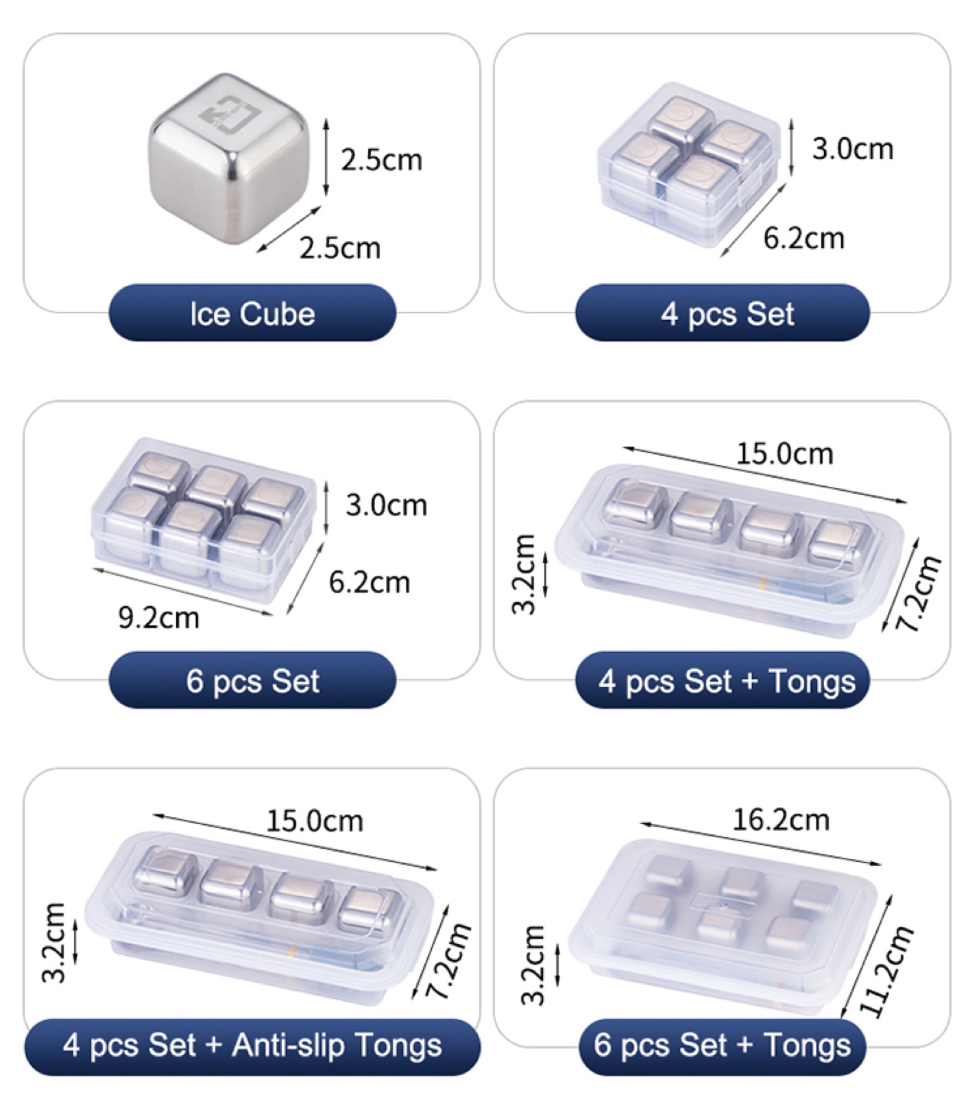 304 Stainless Steel Ice Cubes