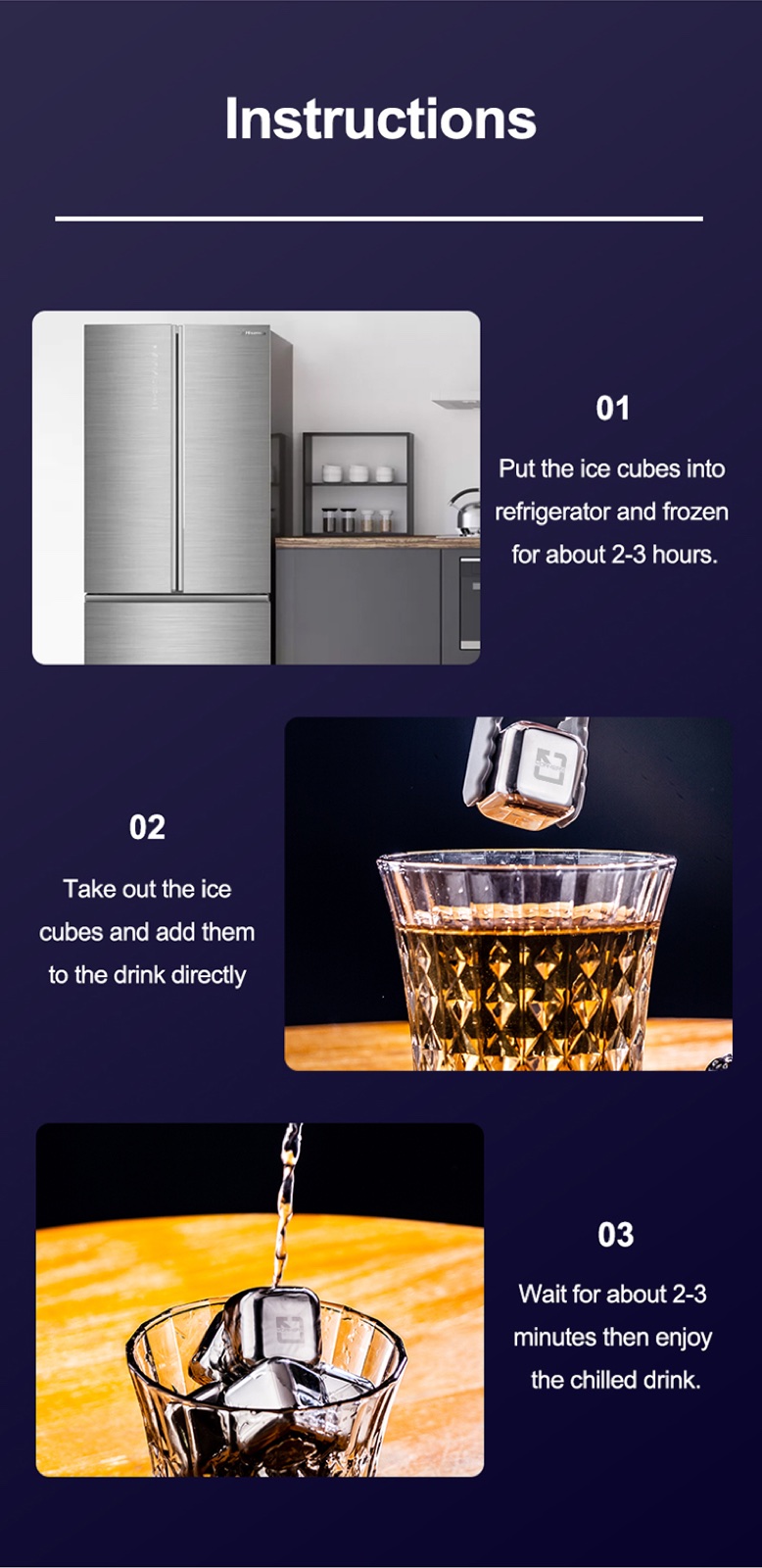 304 Stainless Steel Ice Cubes