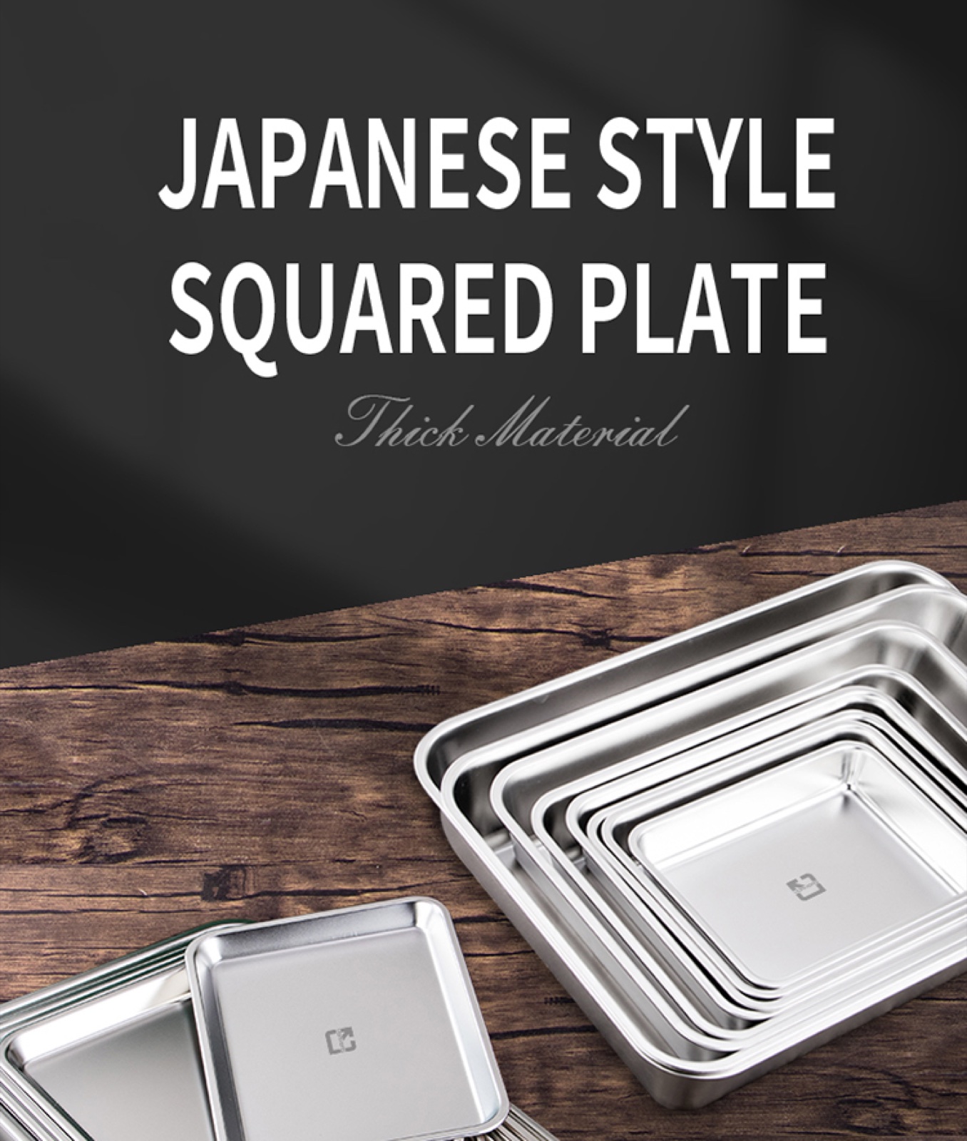 304 Stainless Steel Japanese Square Serving Plate