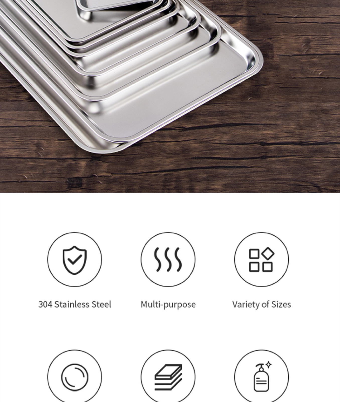304 Stainless Steel Japanese Square Serving Plate