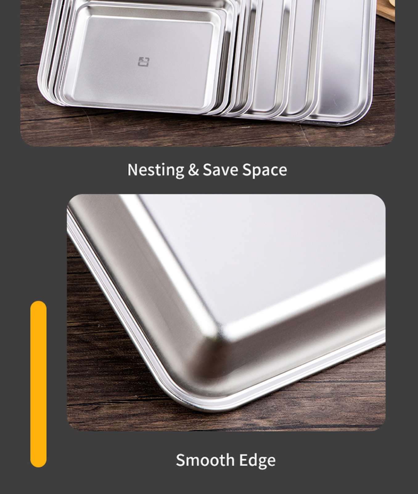 304 Stainless Steel Japanese Square Serving Plate