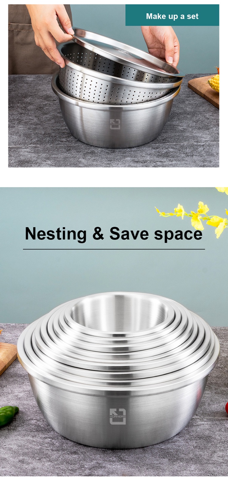 304 Stainless Steel Korean Multipurpose Bowl Set