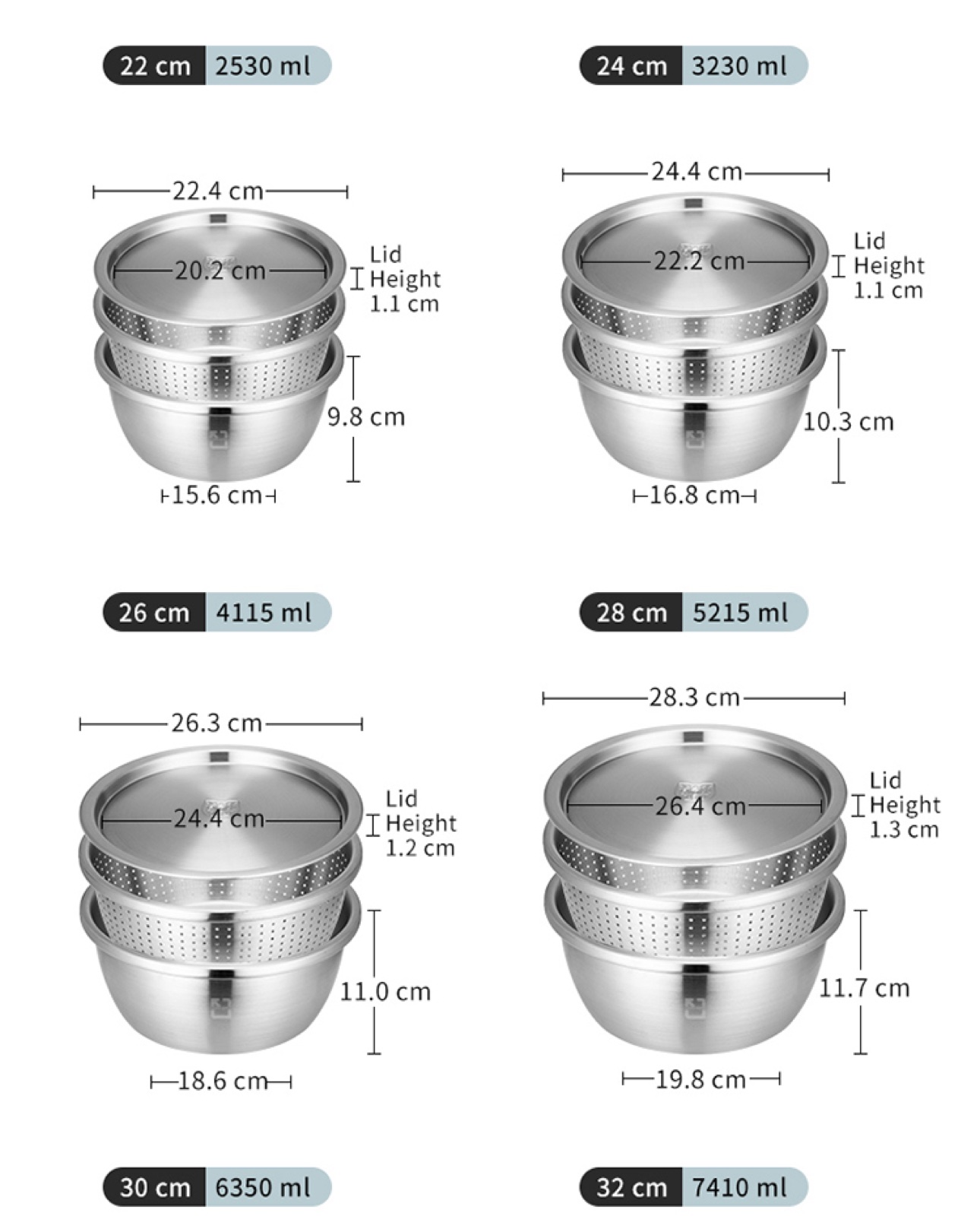 304 Stainless Steel Korean Multipurpose Bowl Set