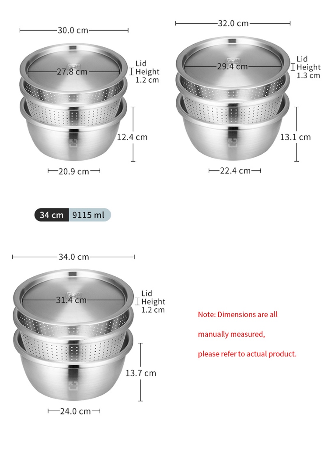 304 Stainless Steel Korean Multipurpose Bowl Set