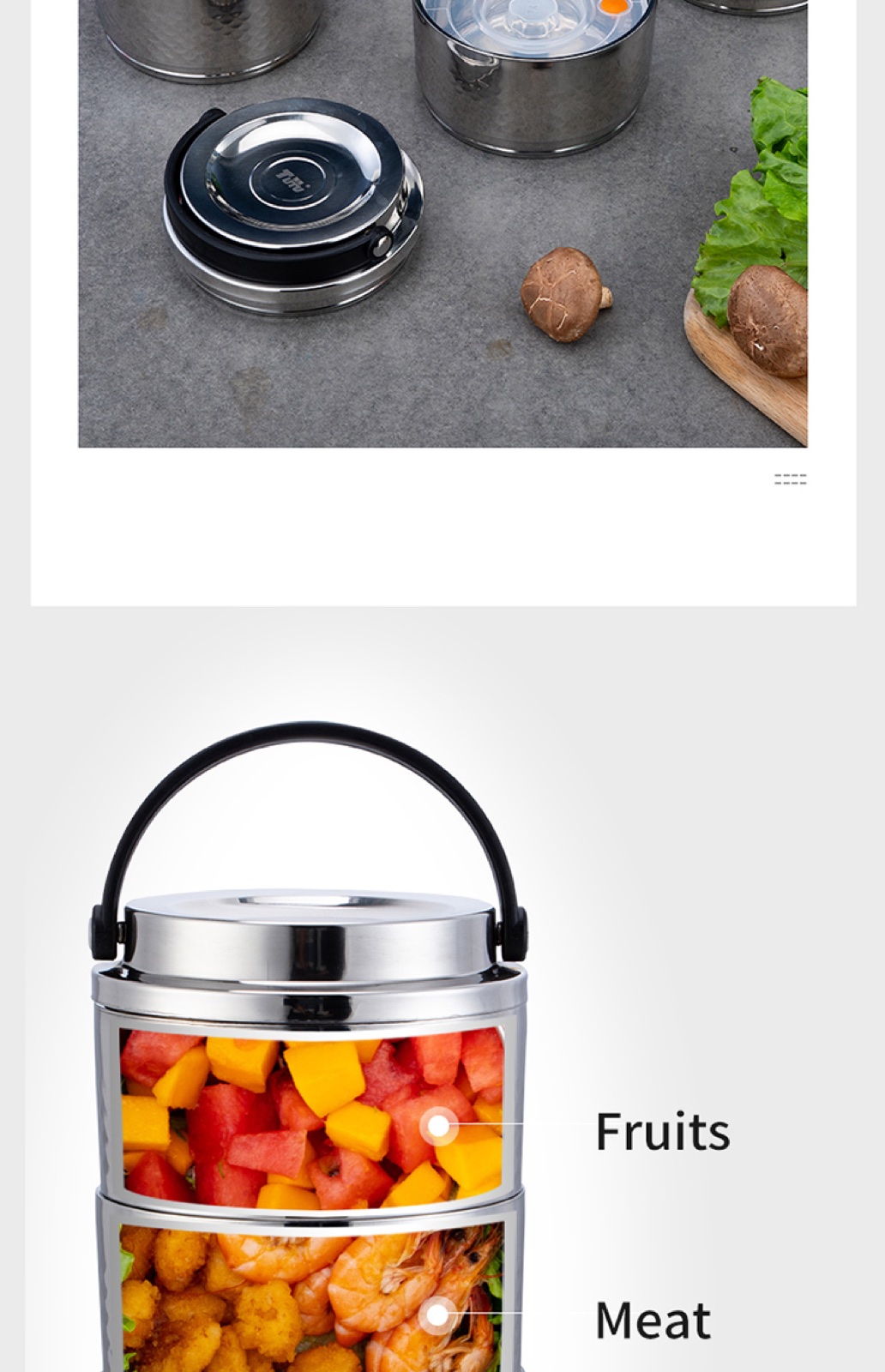 304 Stainless Steel Multi-Layer Insulated Food Carrier