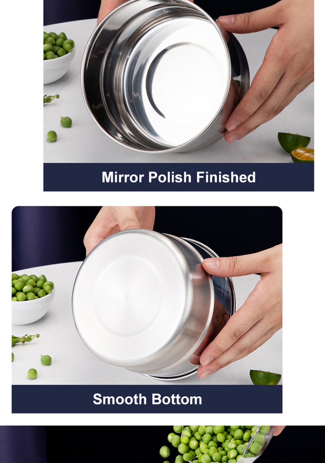 304 Stainless Steel Round Food Container with Steel Lid